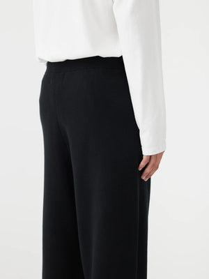 Cotton Knit Track Pants Black