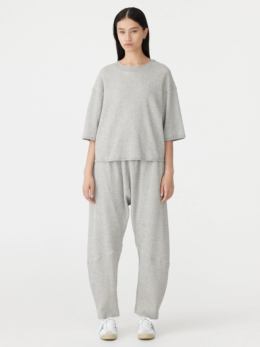 Waffle Wide HTG S/S T Shirt Grey Marle