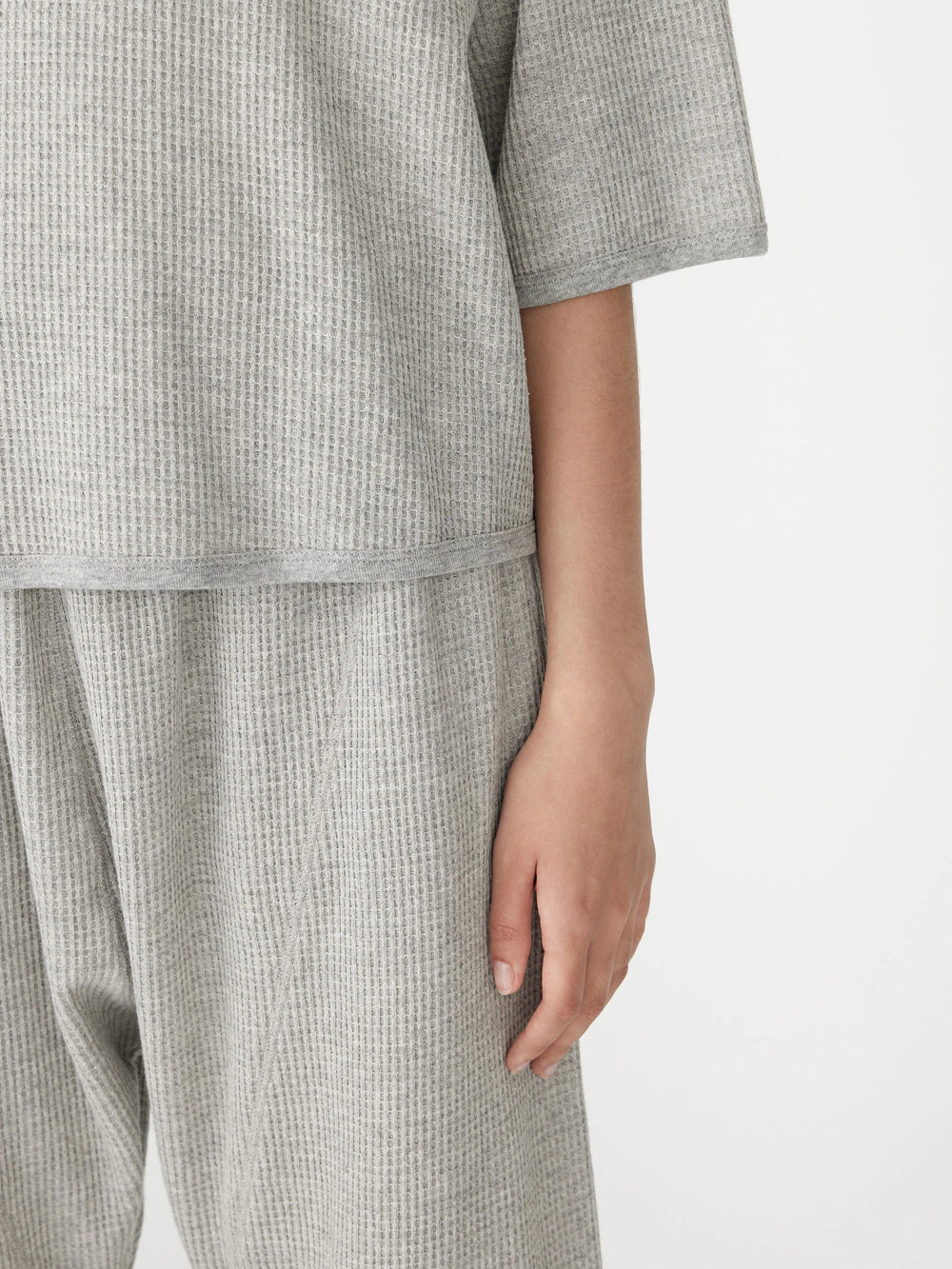 Waffle Wide HTG S/S T Shirt Grey Marle