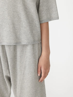 Waffle Wide HTG S/S T Shirt Grey Marle