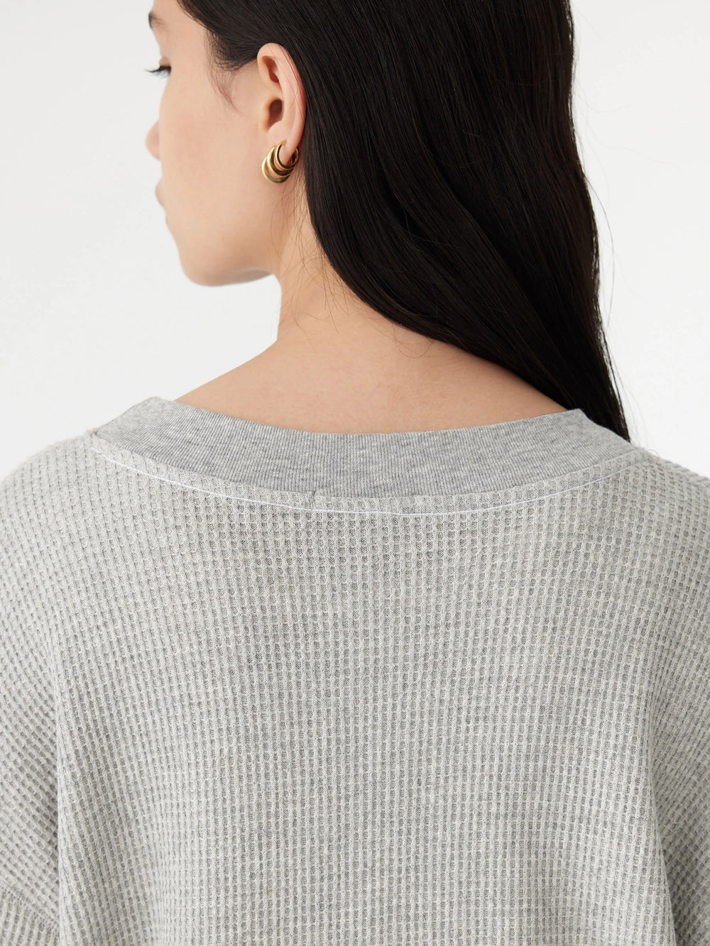 Waffle Wide HTG S/S T Shirt Grey Marle