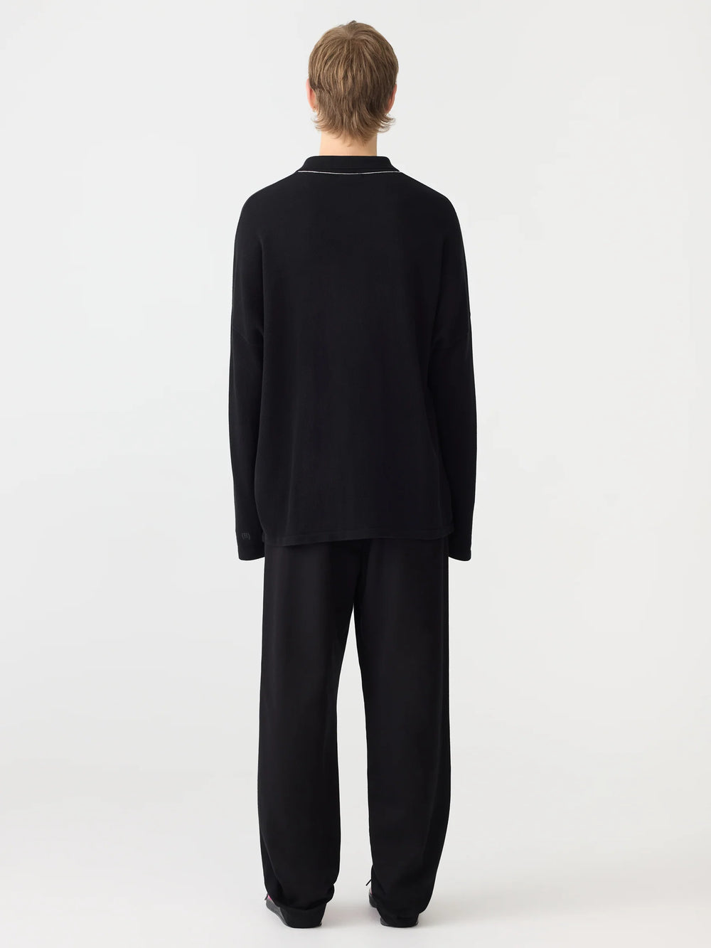 Cotton Twill Pleat Pant Black
