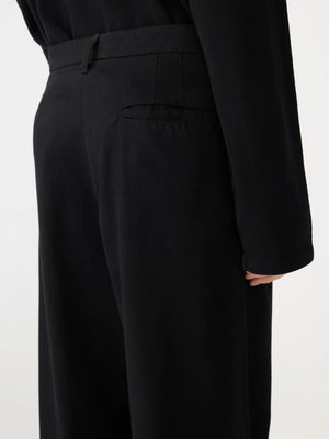 Cotton Twill Pleat Pant Black