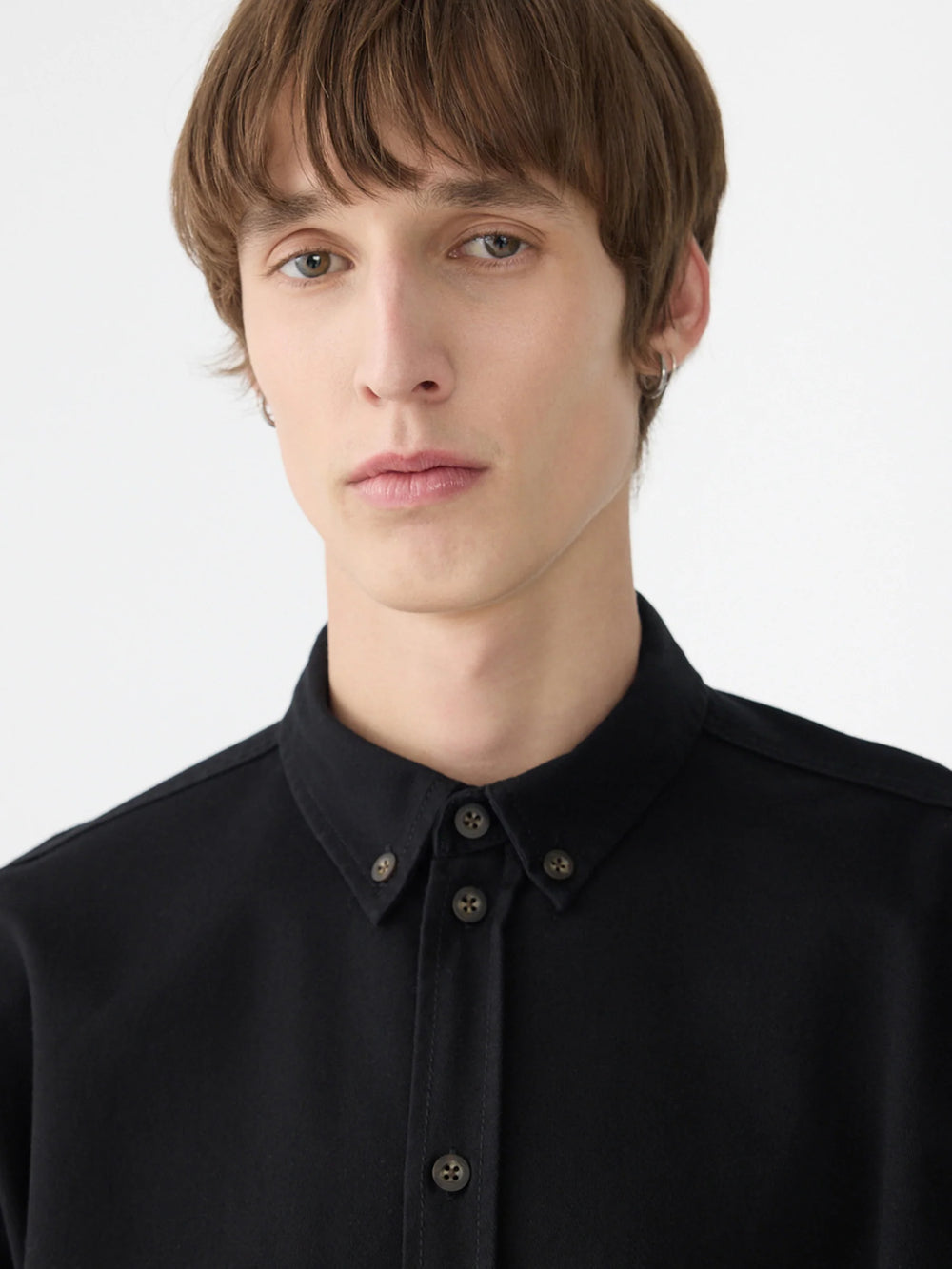 Cotton Twill Regular Shirt Black
