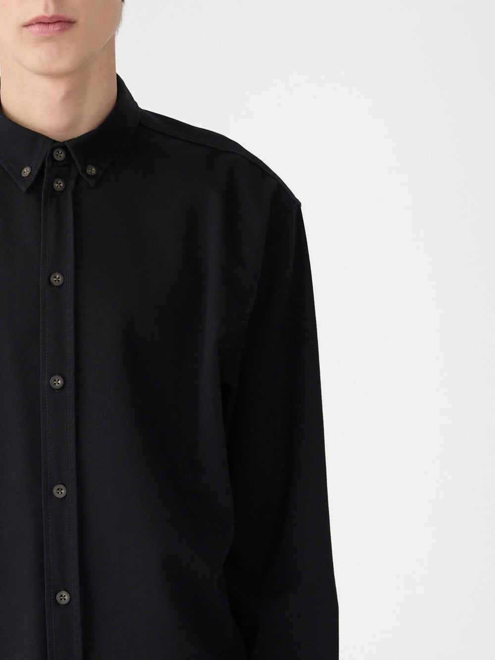 Cotton Twill Regular Shirt Black