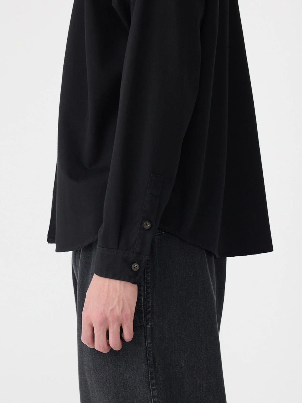 Cotton Twill Regular Shirt Black
