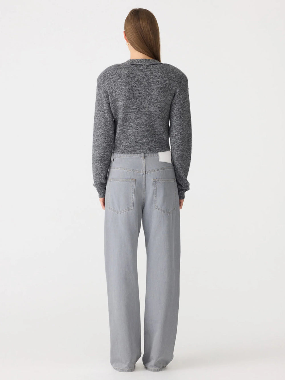 Padded Cashmere Cardigan Black Melange