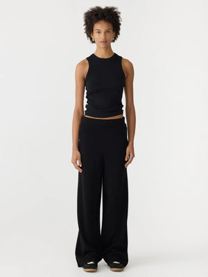 Wide Leg Athletic Cotton Pant