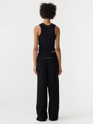 Wide Leg Athletic Cotton Pant