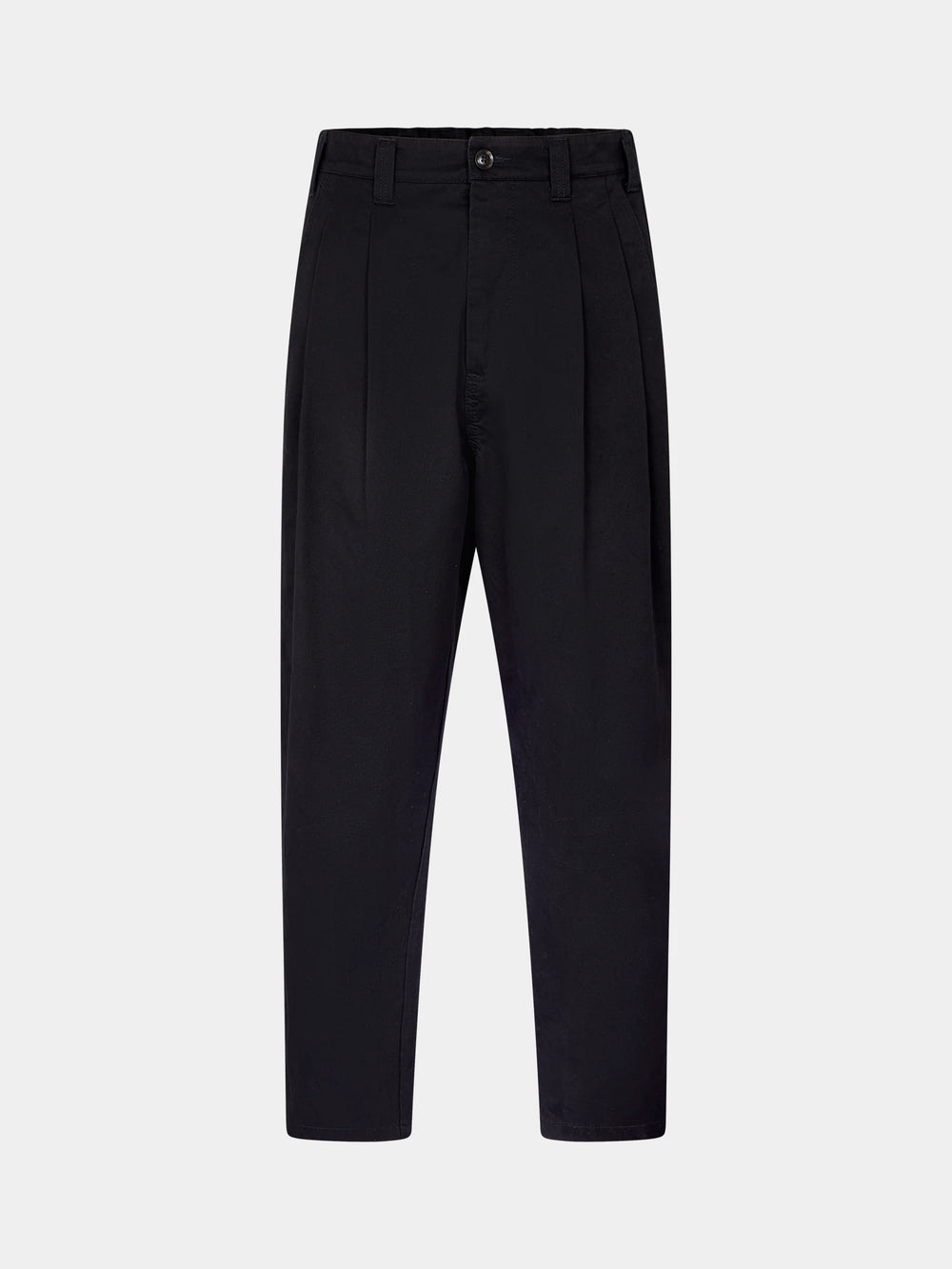 Cotton Relaxed Pleat Pant Black