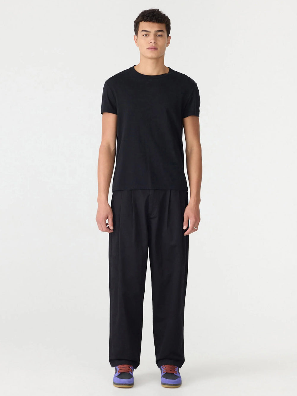 Cotton Relaxed Pleat Pant Black