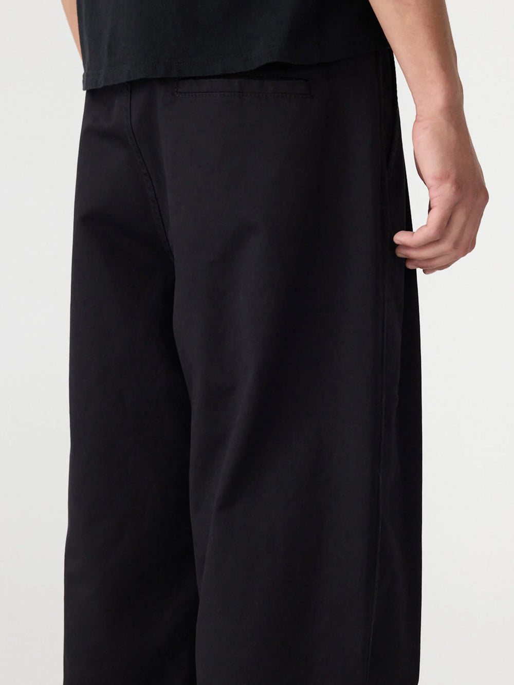 Cotton Relaxed Pleat Pant Black