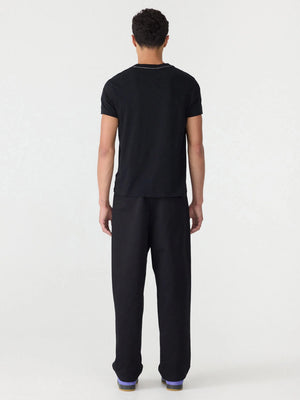 Cotton Relaxed Pleat Pant Black
