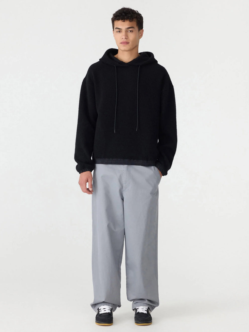 Universal Boiled Wool Hoodie Black