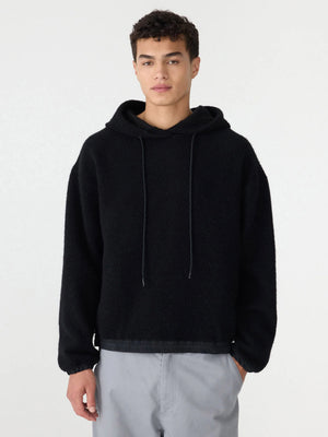 Universal Boiled Wool Hoodie Black