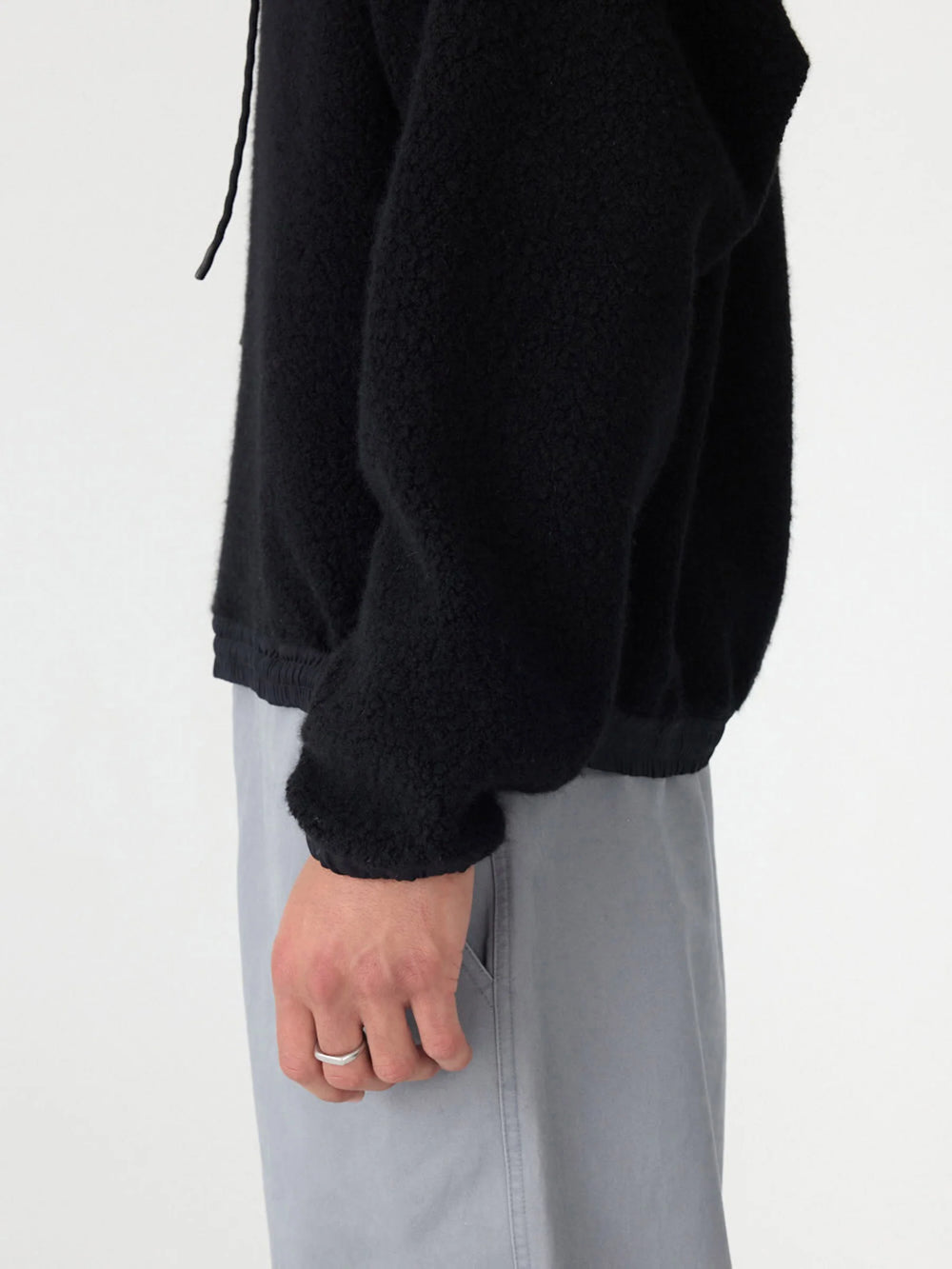 Universal Boiled Wool Hoodie Black