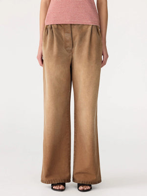 Worn Canvas Pleat Pant Washed Tan