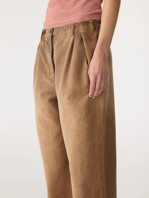 Worn Canvas Pleat Pant Washed Tan