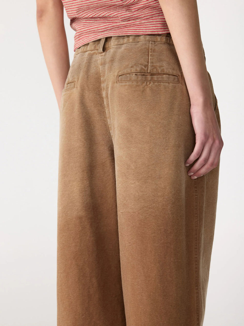 Worn Canvas Pleat Pant Washed Tan