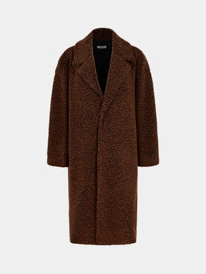 Textured Winter Coat Chocolate Brown