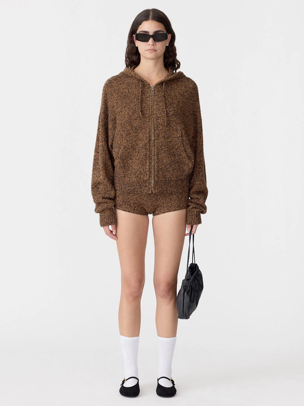 Melange Hooded Knit
