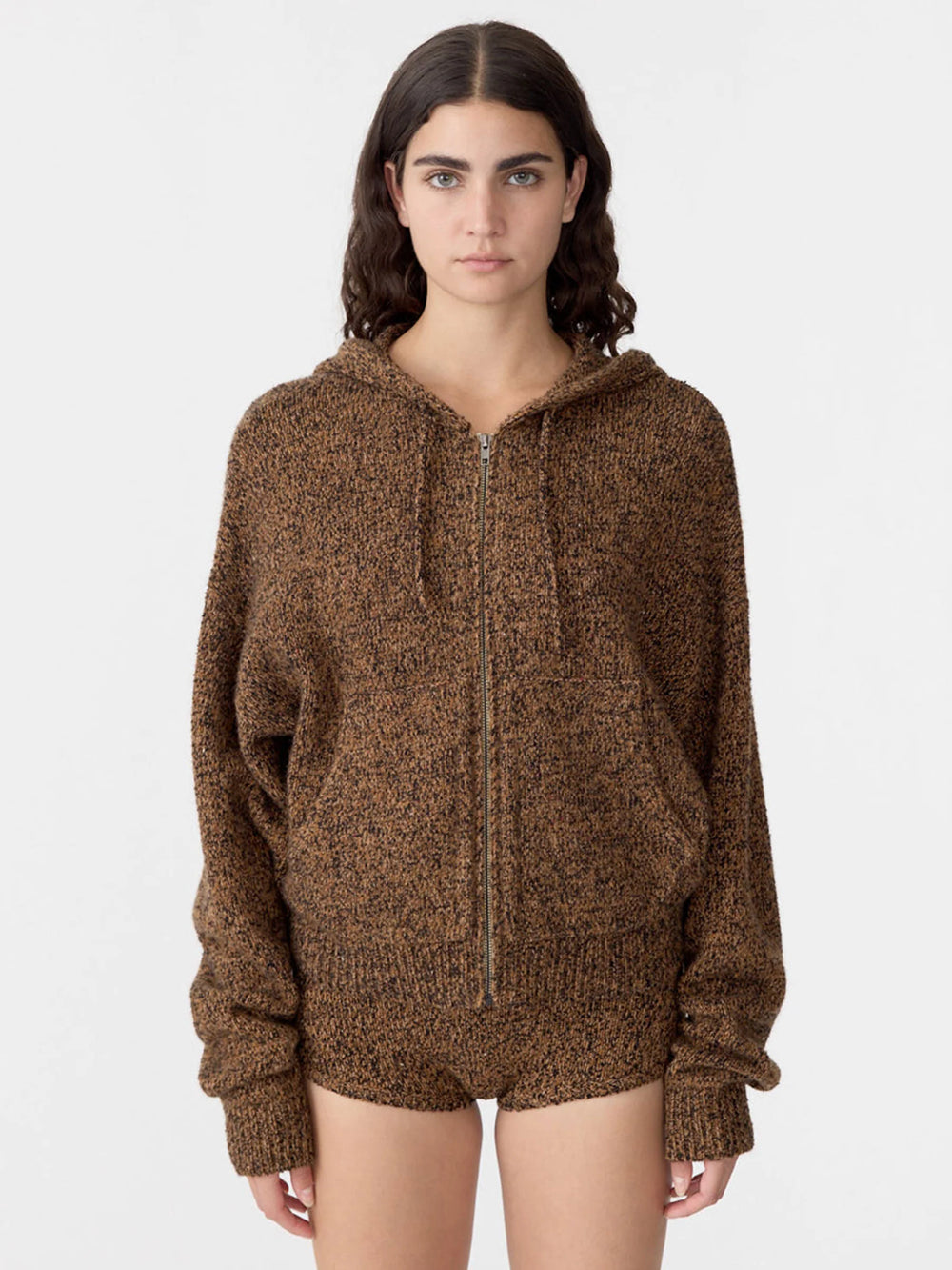 Melange Hooded Knit