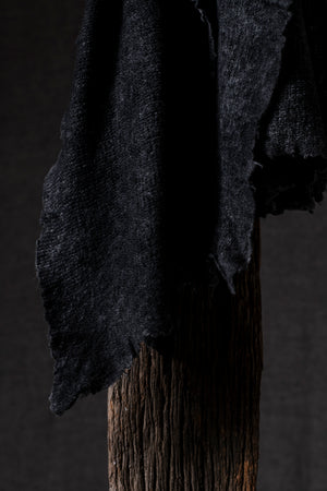 Unisex Merino Cashmere Distressed Scarf N/Nero