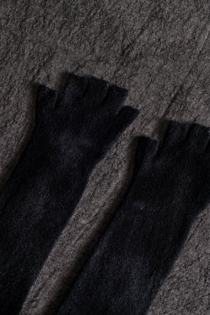 Hand Painted Carded Cashmere Gloves N/Nero
