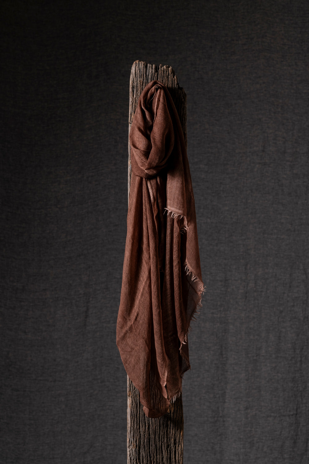 Unisex Hand Painted Light Cashmere Scarf Brownie