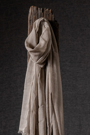 Unisex Hand Painted Light Cashmere Scarf Taupe