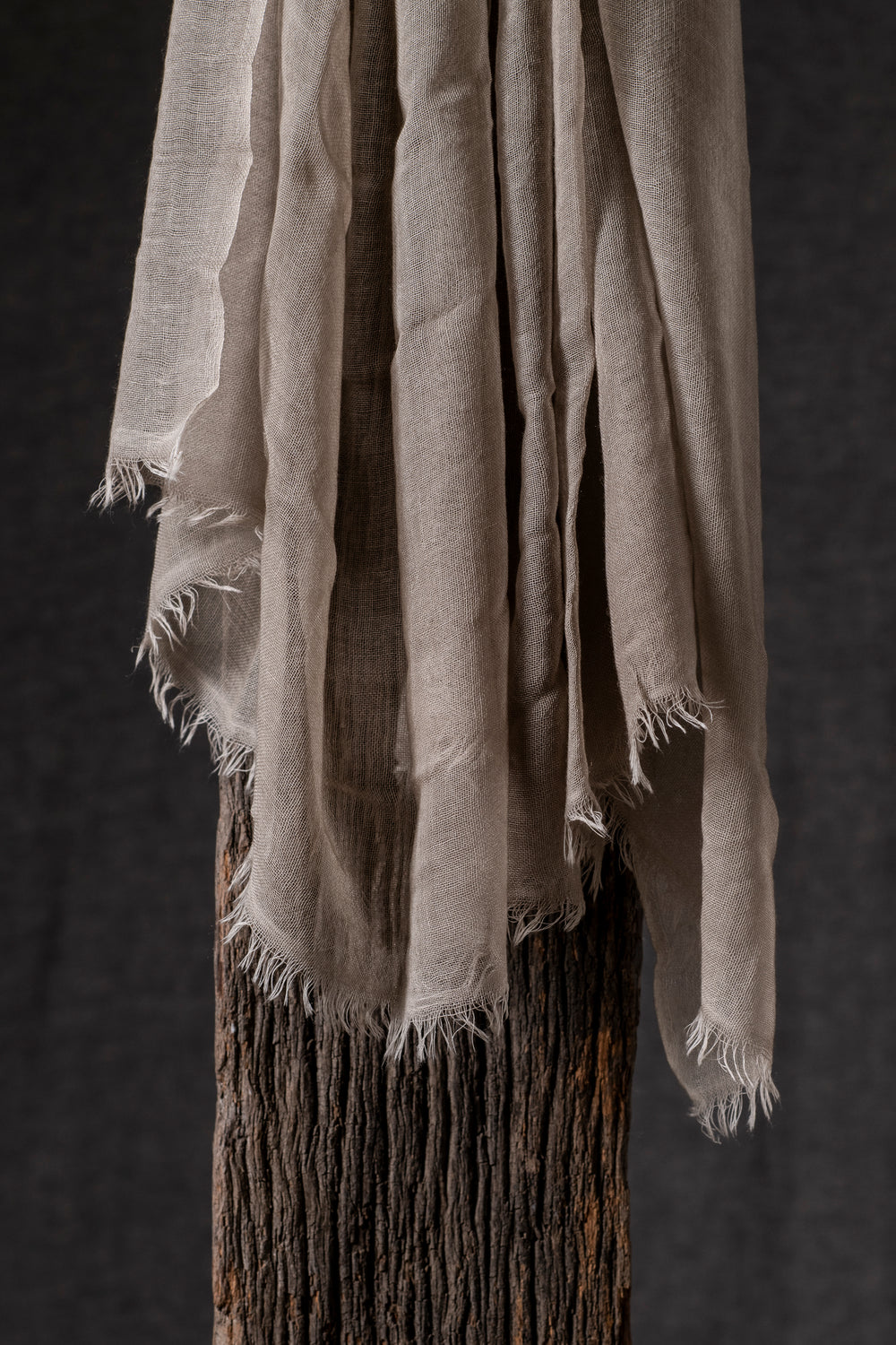 Unisex Hand Painted Light Cashmere Scarf Taupe