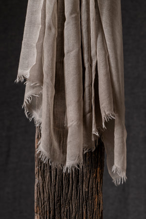 Unisex Hand Painted Light Cashmere Scarf Taupe