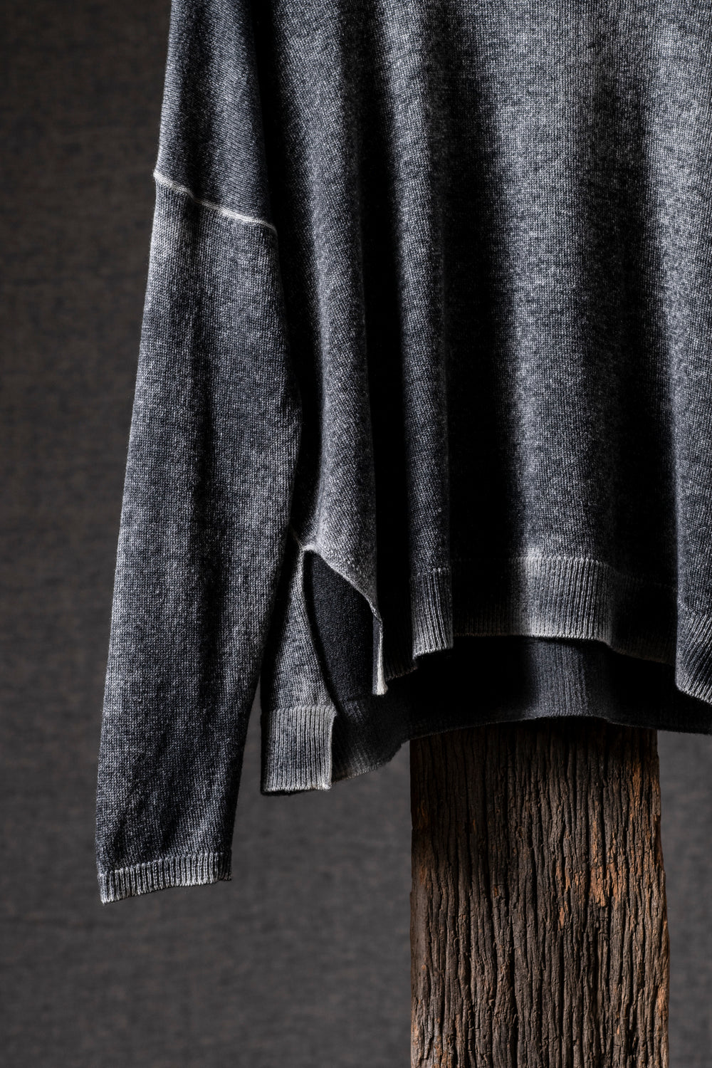 Woman Boat Neck Oversized Pullover with Slits Cashmere Husky