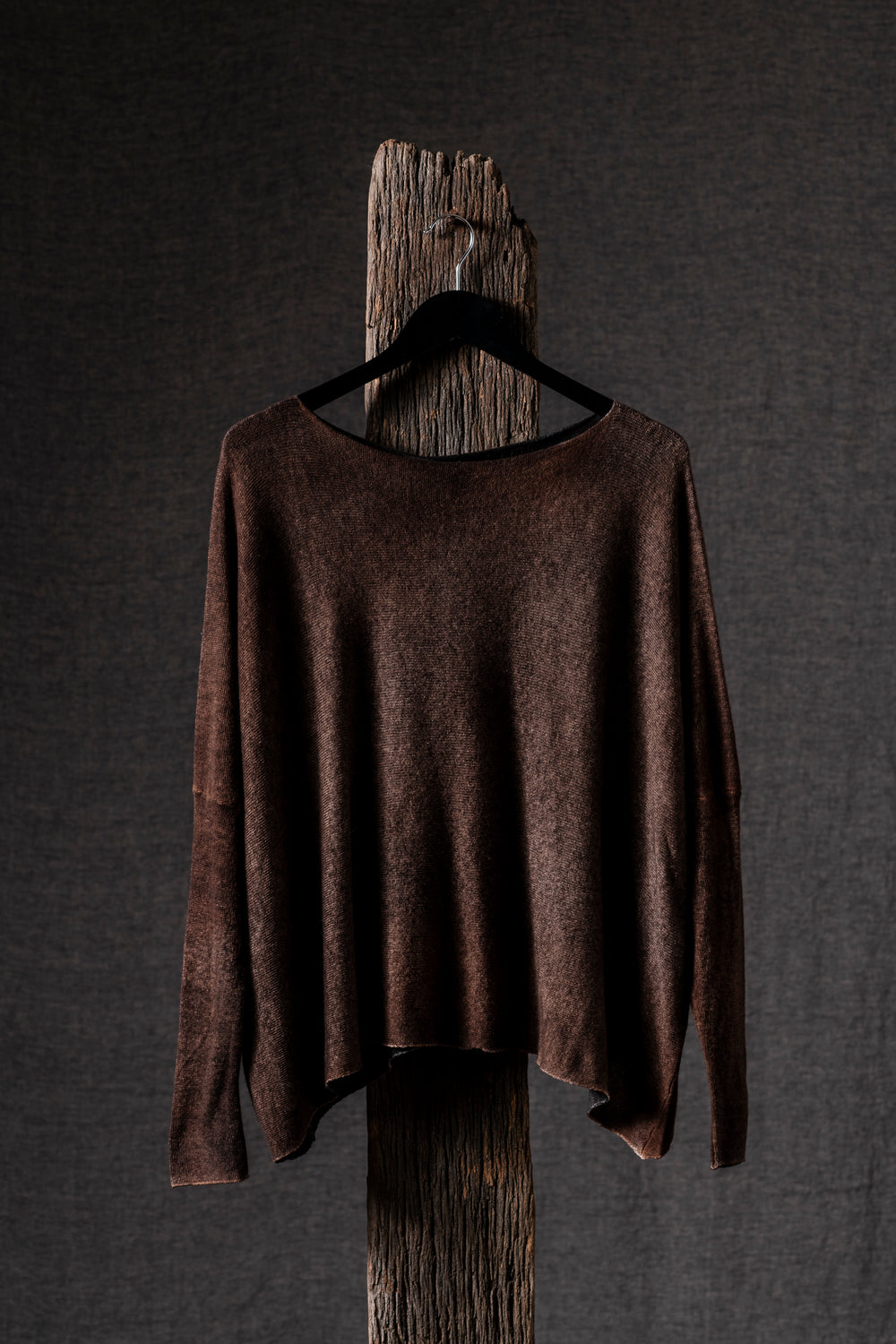 Woman Light Cashmere Boxy Pullover N/Brownie