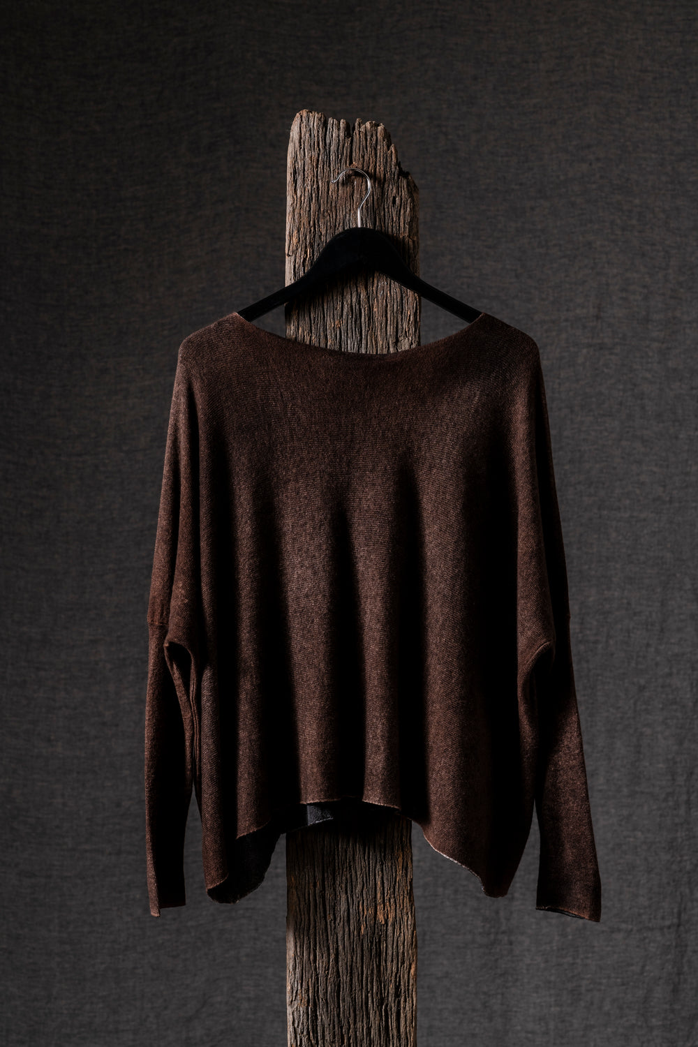 Woman Light Cashmere Boxy Pullover N/Brownie