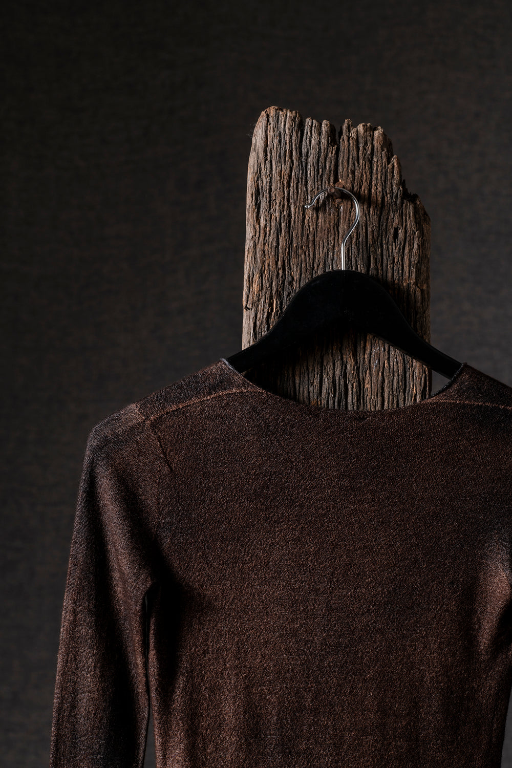 Woman V Neck Reversible Stretch Pullover N/Brownie