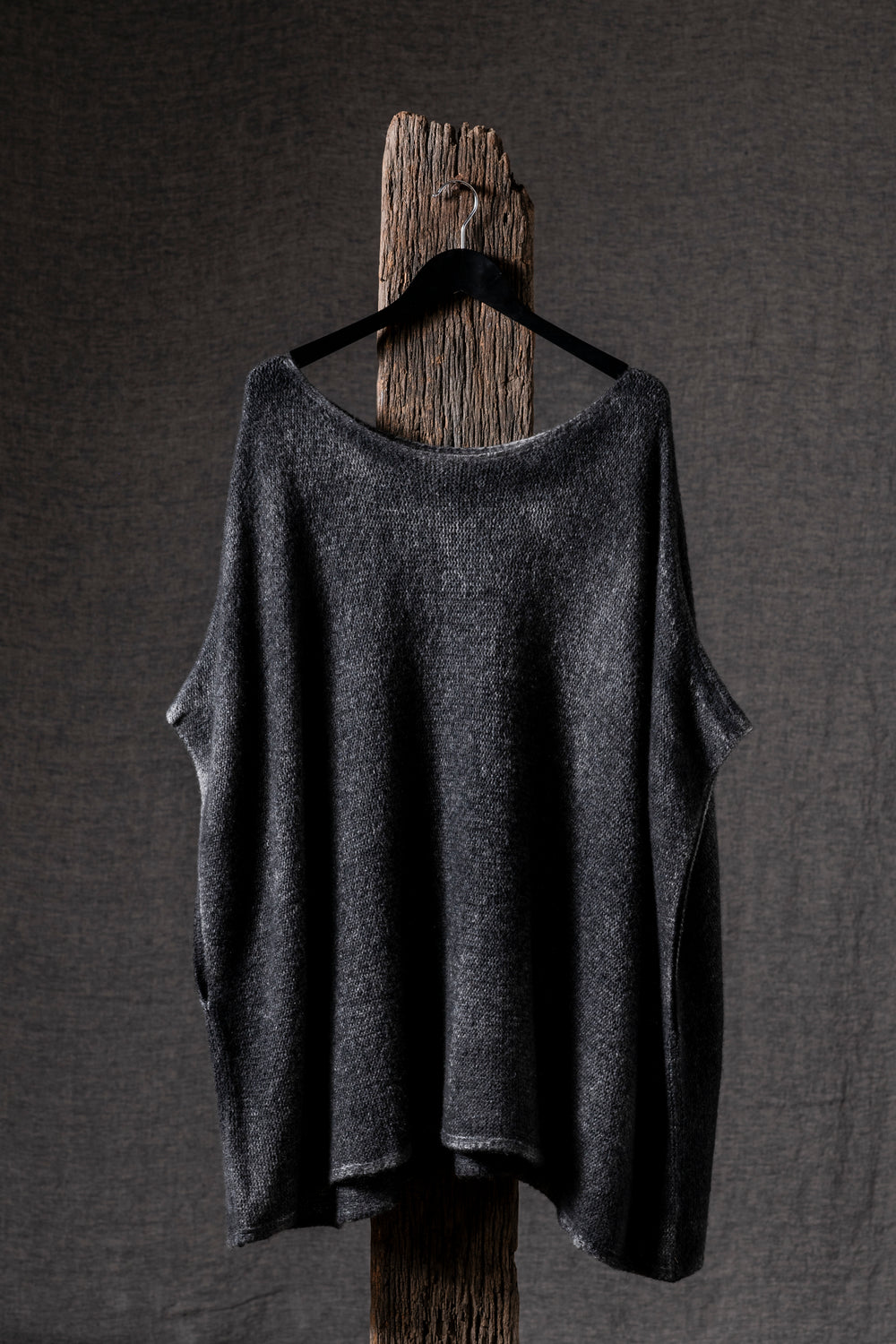 Woman Poncho Pullover Cashmere Silk N/Nero O/S
