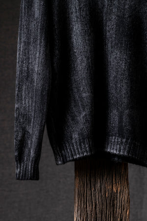 Man Round Neck Off Gauge Pullover Nero