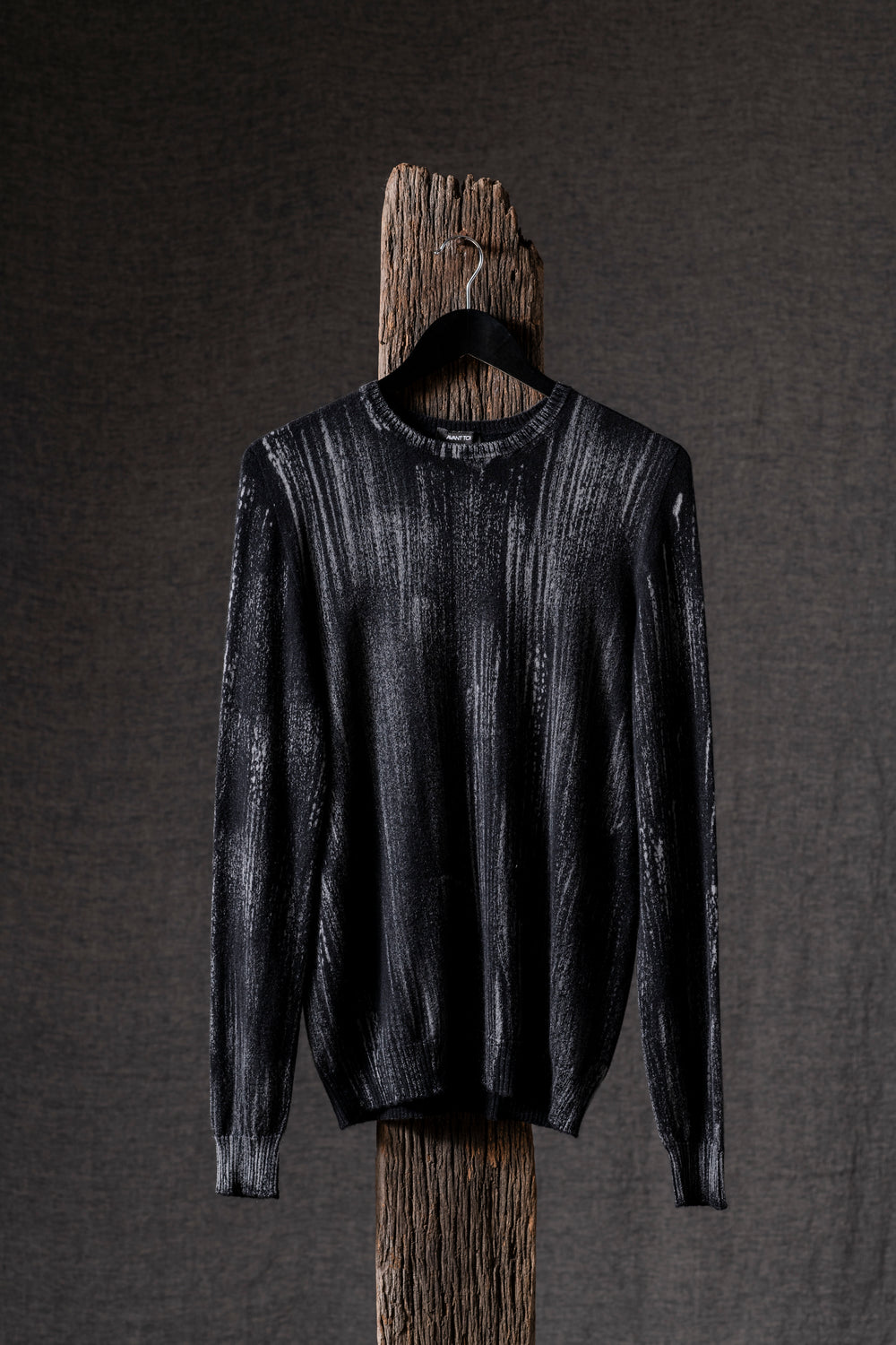 Man Round Neck Reversible Pullover Nero