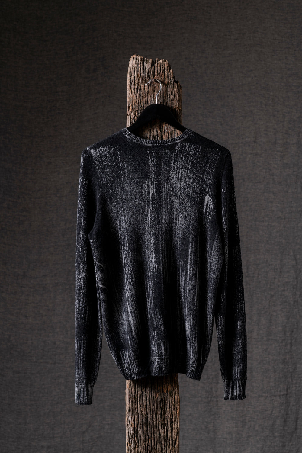 Man Round Neck Reversible Pullover Nero