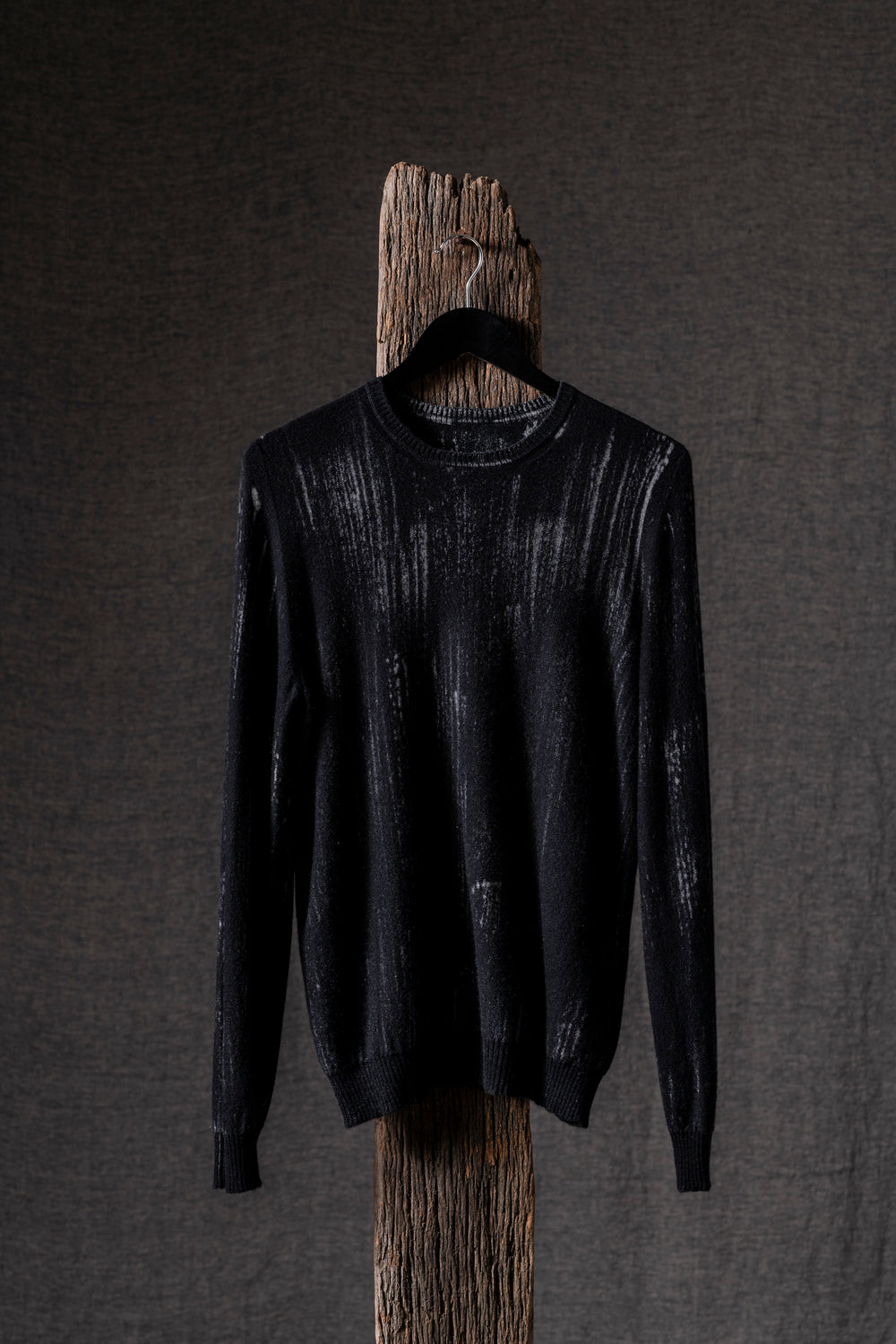 Man Round Neck Reversible Pullover Nero