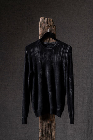 Man Round Neck Reversible Pullover Nero