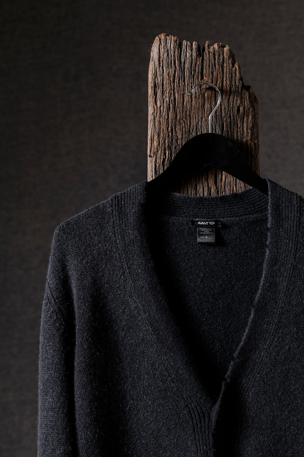Man V Neck Distressed Cardigan Nero