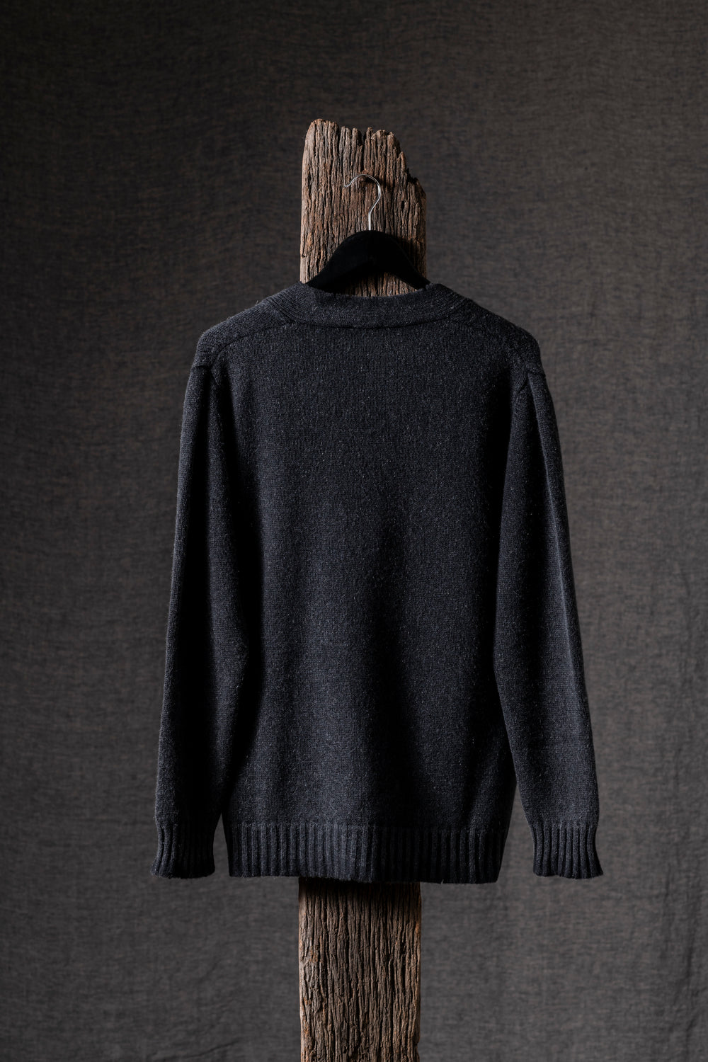 Man V Neck Distressed Cardigan Nero