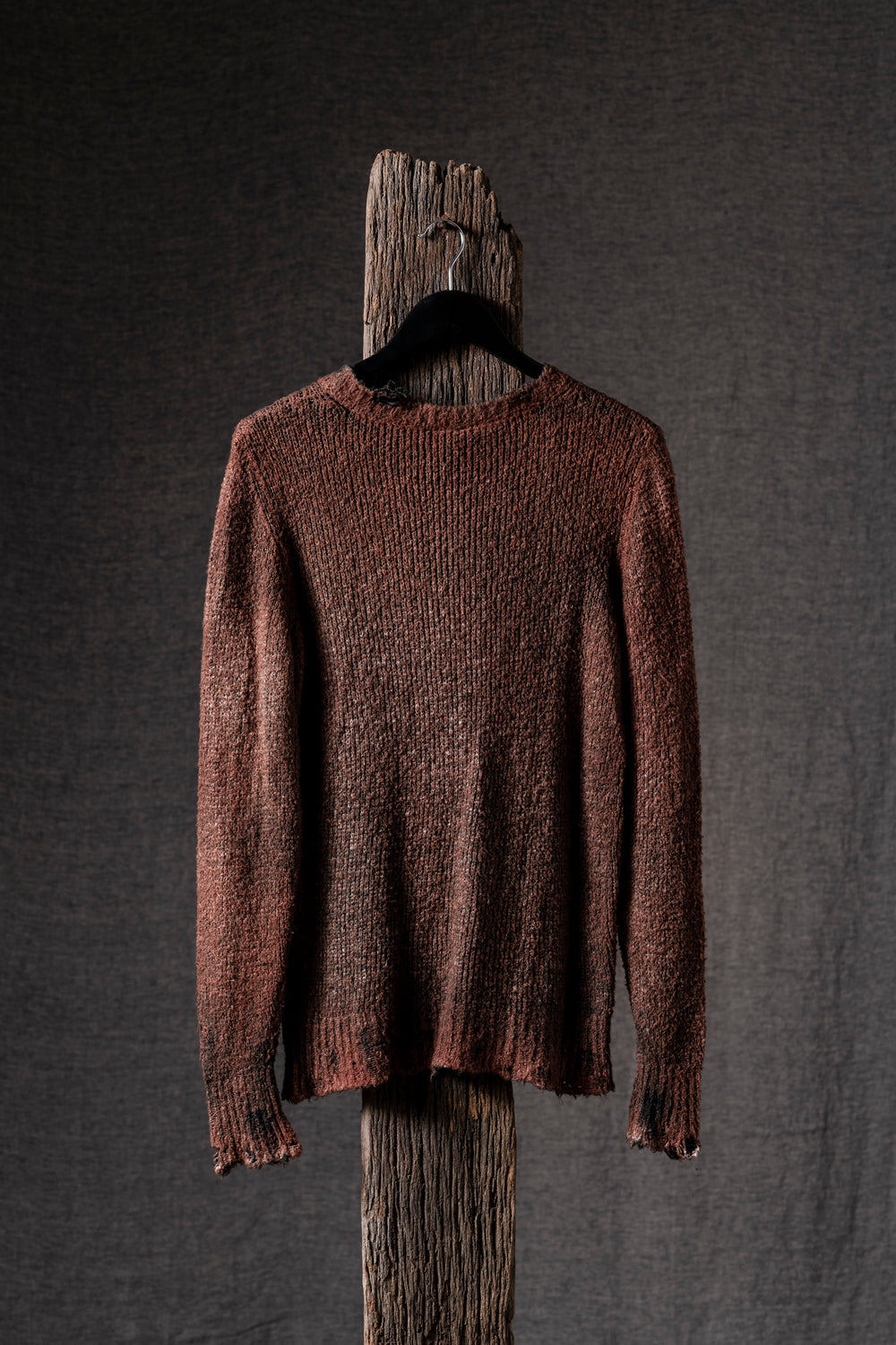 Man Hand Painted Brushed Cotton Pulllover N/Brownie