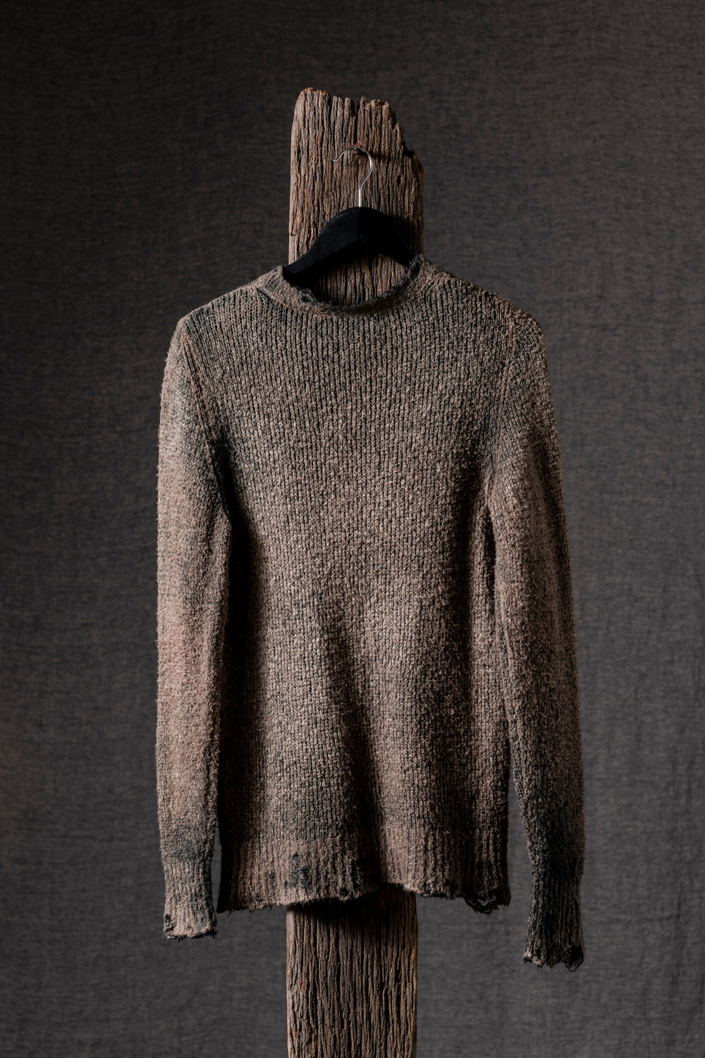 Man Brushed Cotton Pullover N/Taupe