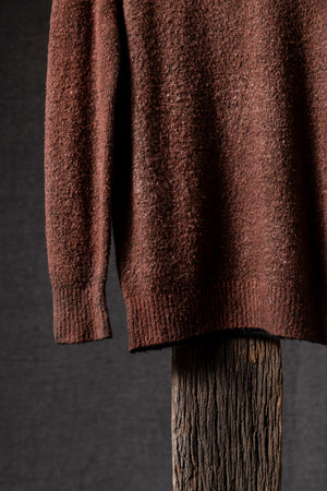 Man High Neck Brushed Cotton Pullover N/Brownie