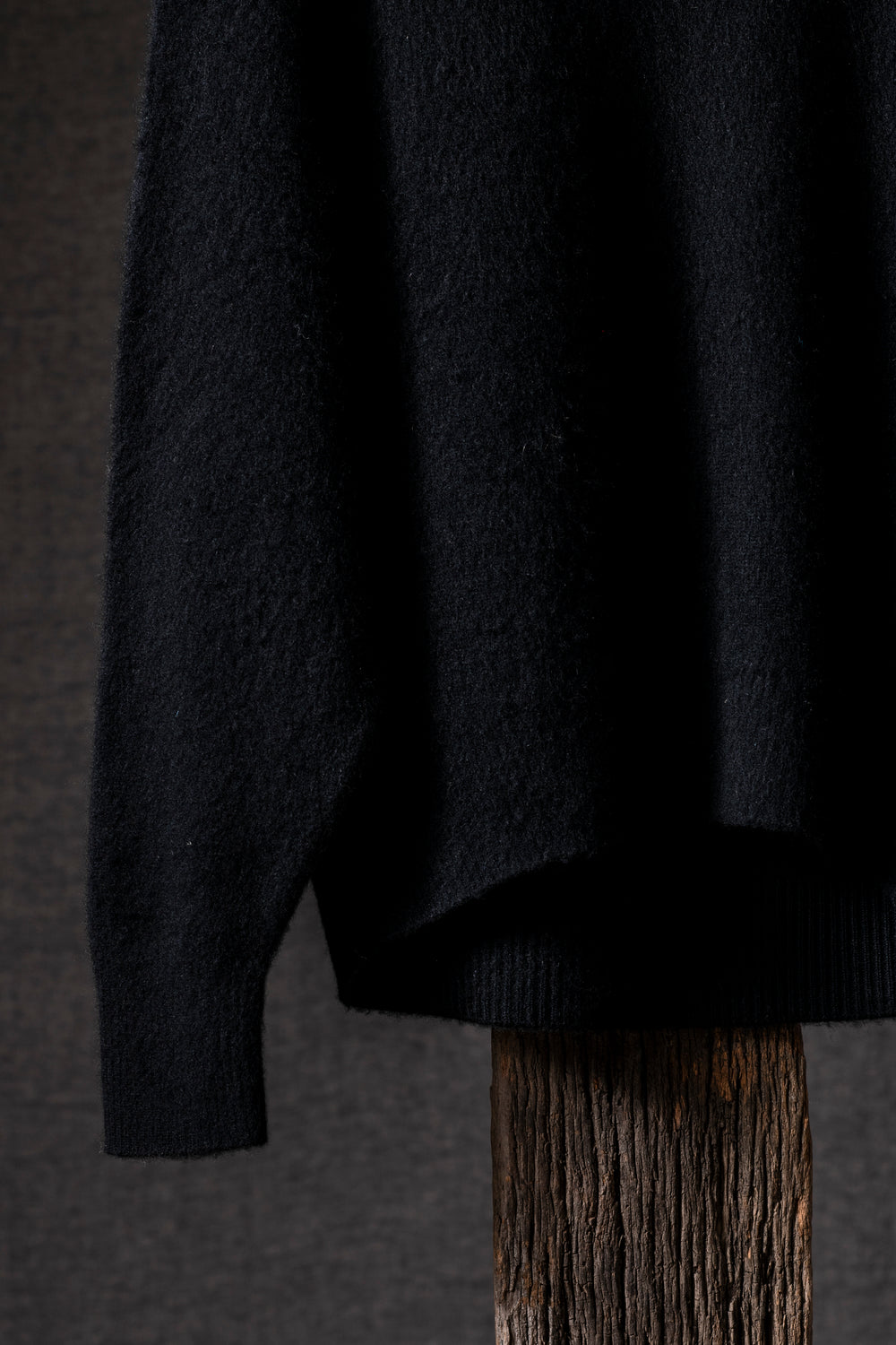 Man Carded Round Neck Long Raglan Pullover Nero