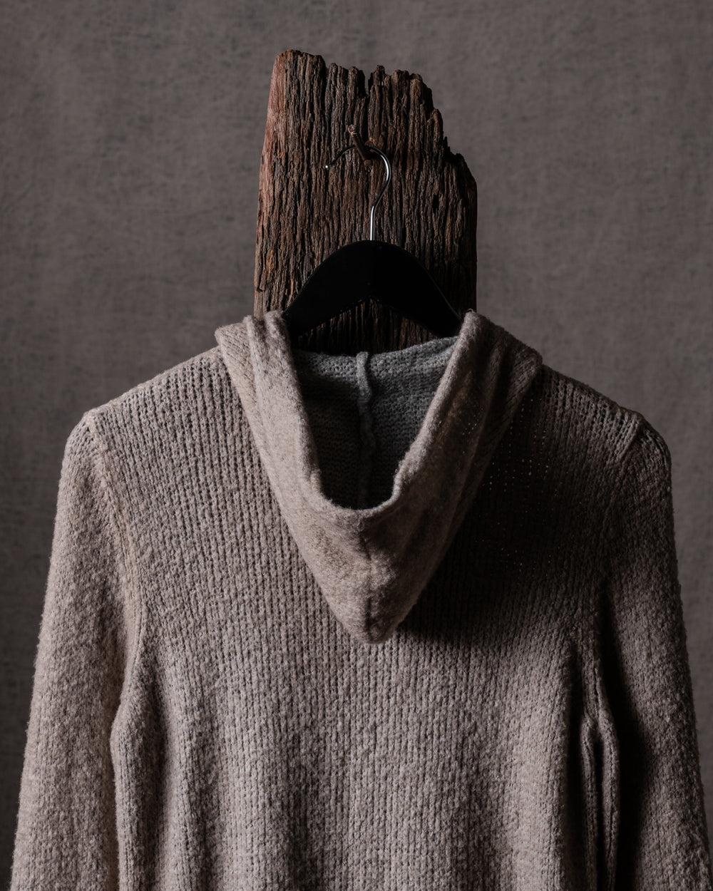 Woman Bi-Colour Brushed Cotton Zip Hoodie w/ Destroyed Edges Noce Moscata / Mercurio