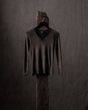 Woman V Neck Reversible Stretch Pullover N/Noce
